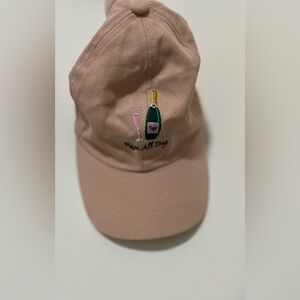 Pink Embroidered Cap with Champagne Design